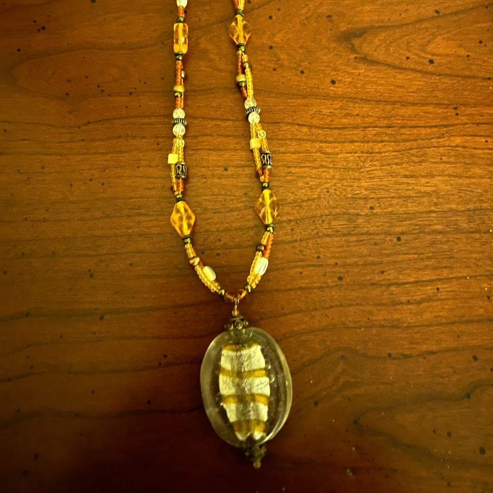 Beautiful handmade glass beaded necklace